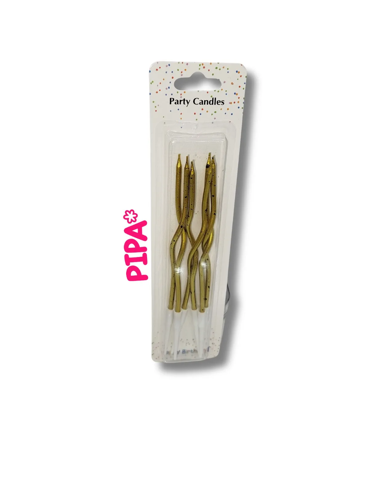 VELAS CURVAS X6 METALIZADAS CON MANCHAS, foto 5