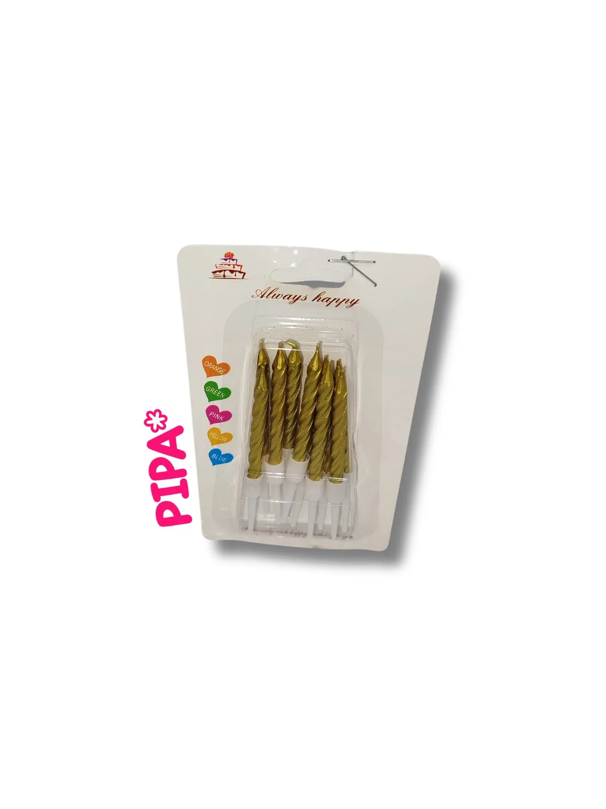 VELAS TORNEADAS CON PORTAVELA 7cm SURTIDAS, foto 2